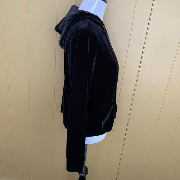 Willi Smith women L velour matching suit w/zip up jacket and cargo pants black - Picture 2 of 16